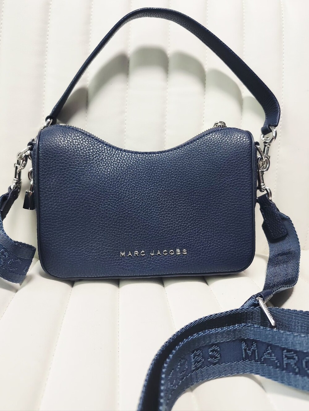 Marc Jacobs Blue Pebbled Leather Crossbody/Shoulder Bag
